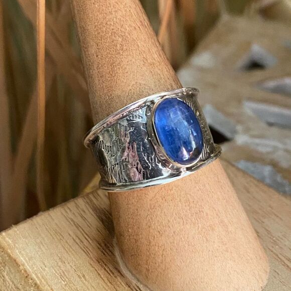 Kyanite Brazil Sterling Silver Ring Size 9.5 - Picture 4 of 16